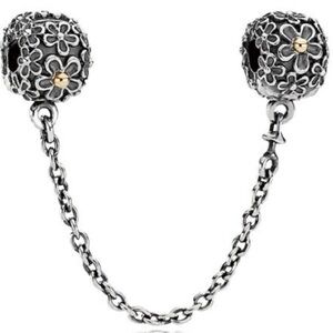 Pandora Silver and Gold Floral Bracelet